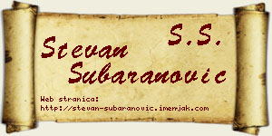 Stevan Šubaranović vizit kartica